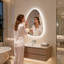 Asymmetrical Backlit Lighted Bathroom Mirror 3 Lighting Colors Defog 500X700Mm-1643151773