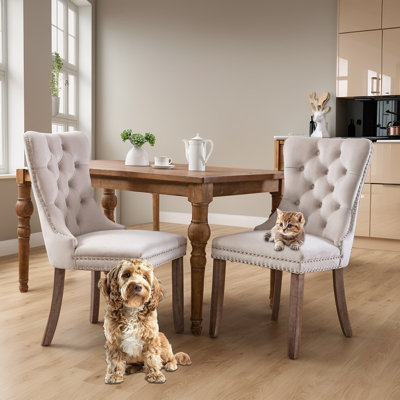 Guyou Cream Velvet Dining Room Chairs Set Of Guyou Mid Century