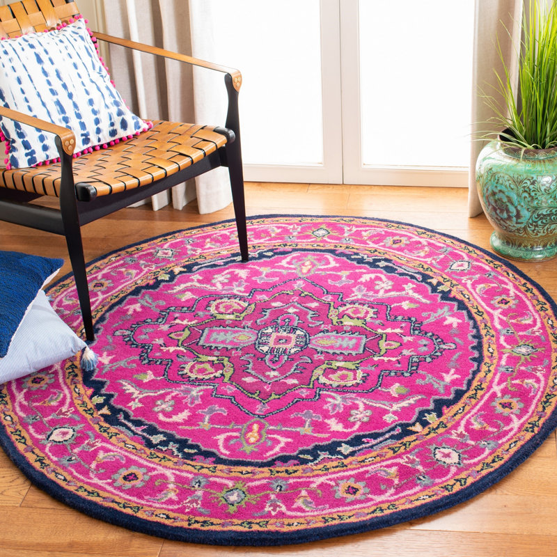 Blokzijl Hand Tufted Wool Oriental Rug, Round 5'