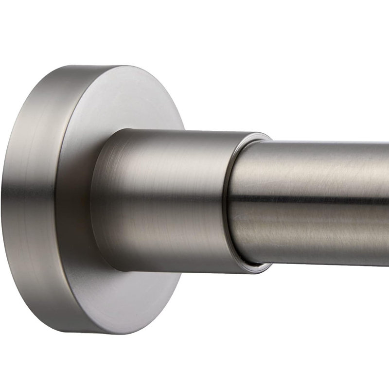 Adjustable Spring Tension Shower Curtain Rod 43-73", No Drill Non-Slip Metal Steel Rod, Brushed Nickel