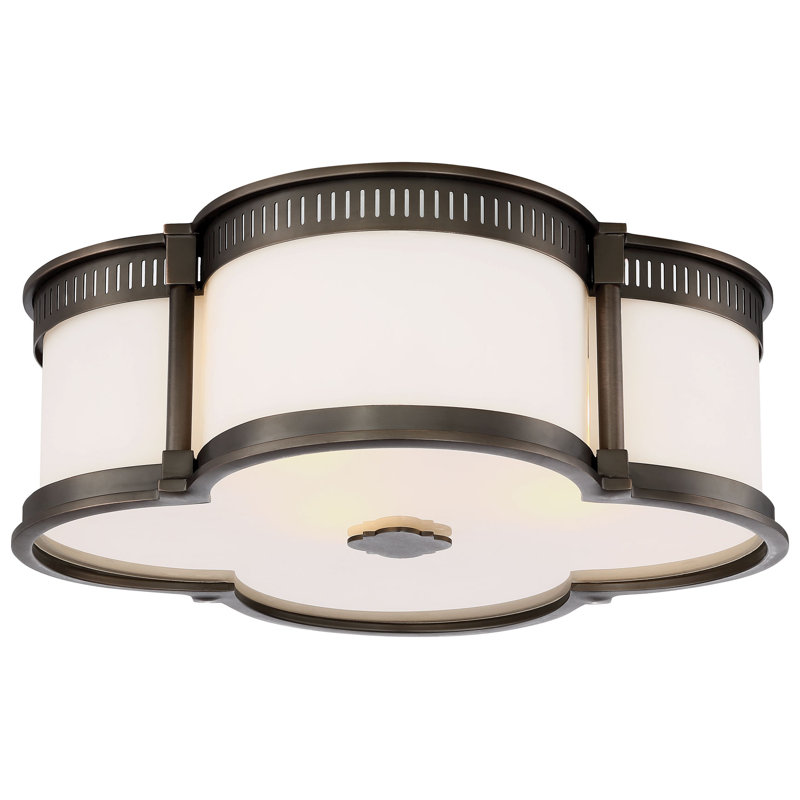 Leija Glass LED Flush Mount, Harvard Court Bronze