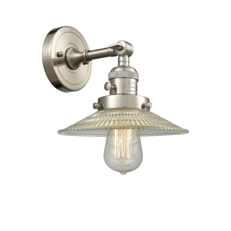 Gartner Armed Sconce, No Bulb Included, Brushed Satin Nickel, Clear