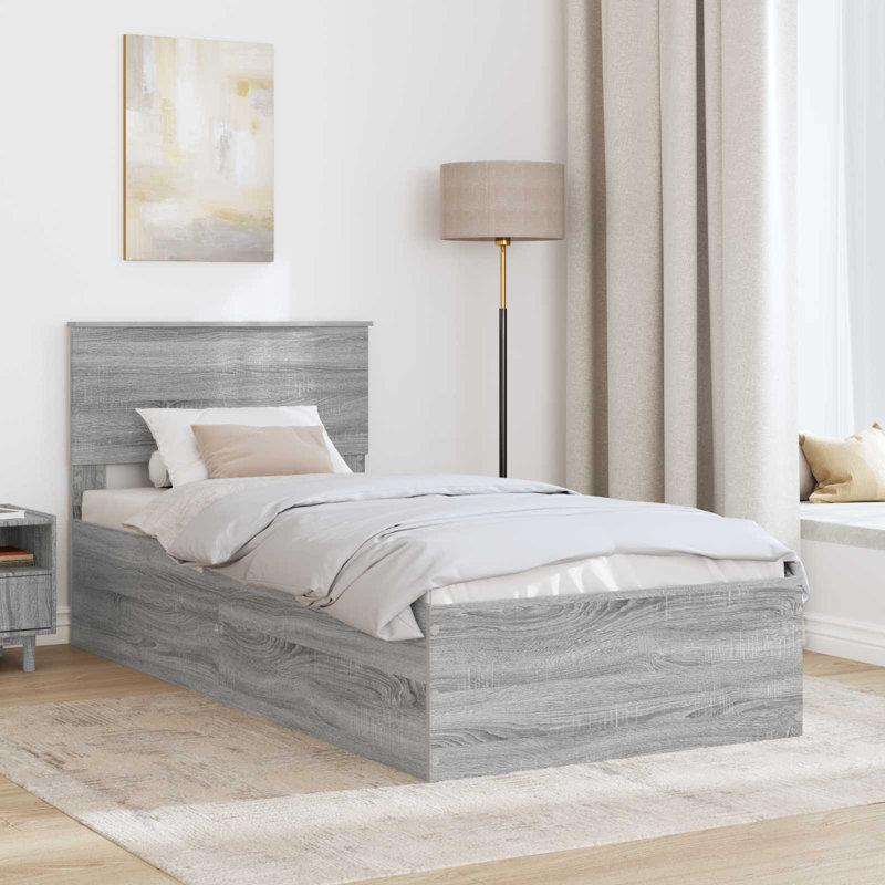 Bed, Small Single (2'6), Grey Sonoma