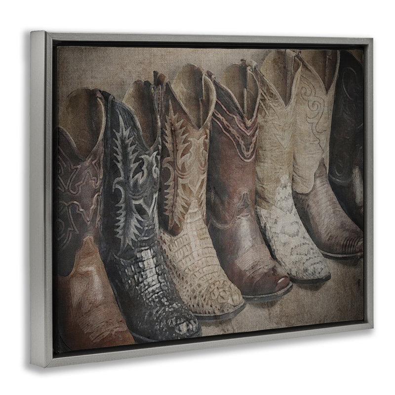 Art texturé sur toile flottante Texan, 25" H x 31" W, Cadre flottant gris lustré