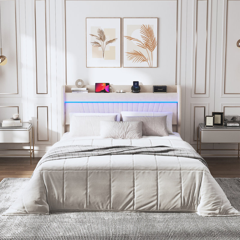 Structure de lit tapissier pour grand lit