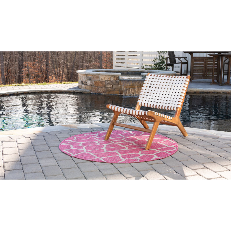Tapis d'extérieur joyeux couleur bonbon, Rond 4 pi