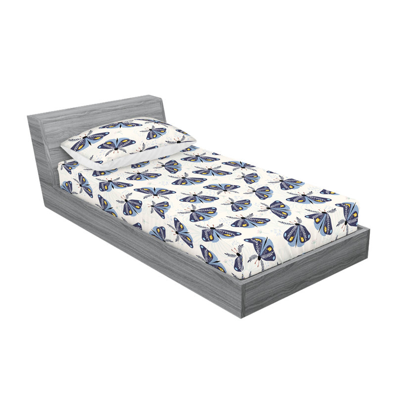 Drap-housse et taie décorative Ambesonne, Ensemble de draps pour lit simple avec 1 taie d'or