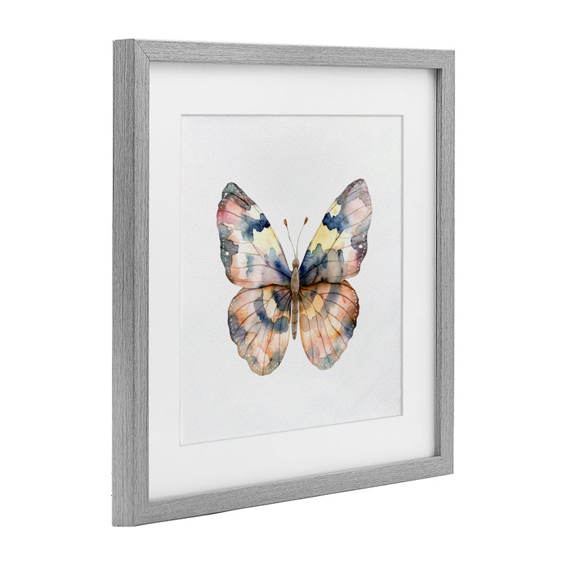 «Traditional Traditional Watercolor Butterfly», reproduction d'art sous verre encadrée par Kim Allen, H 13 po x l 13 po
