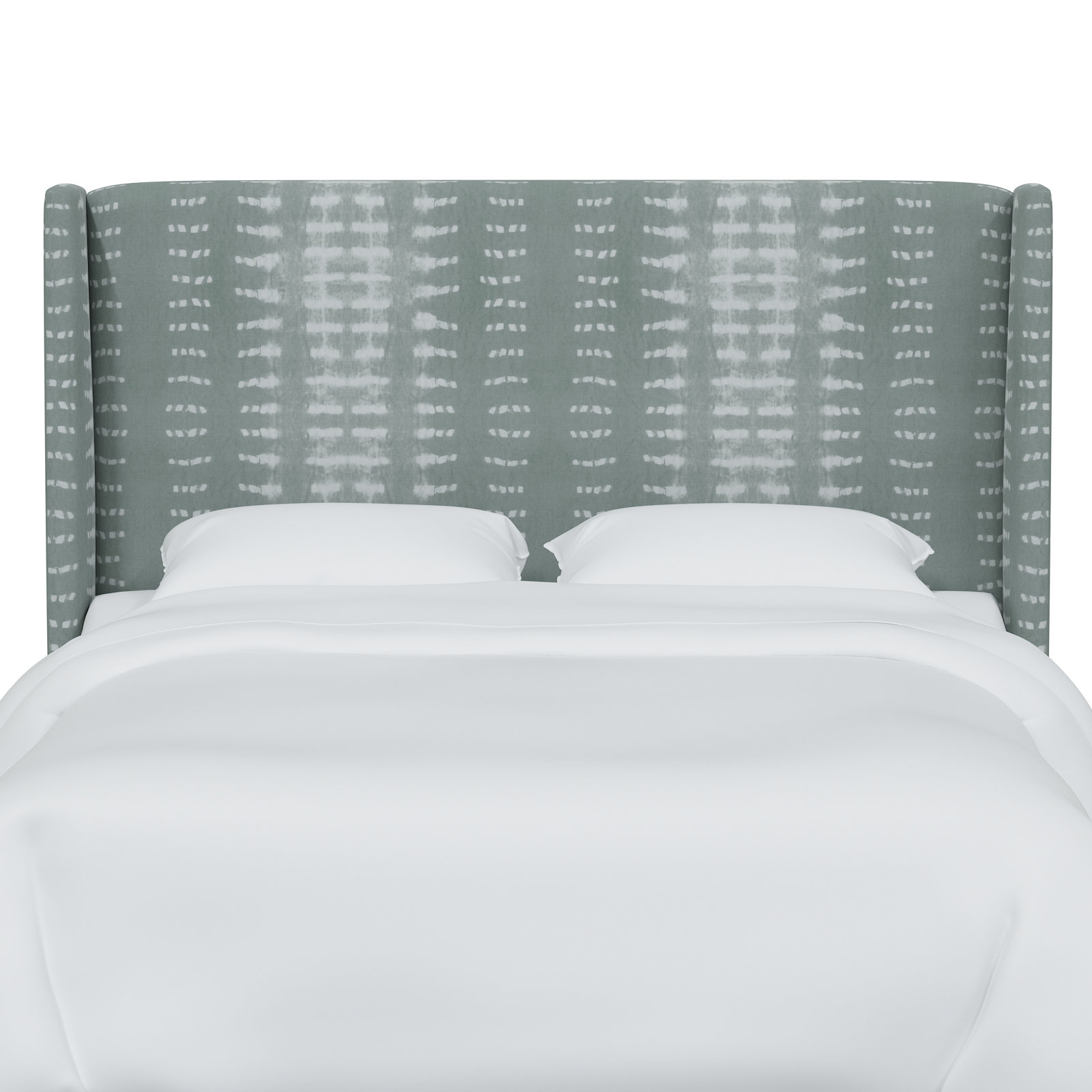 Tilly Cotton Upholstered Headboard, Full, Dotted Stripe Mist