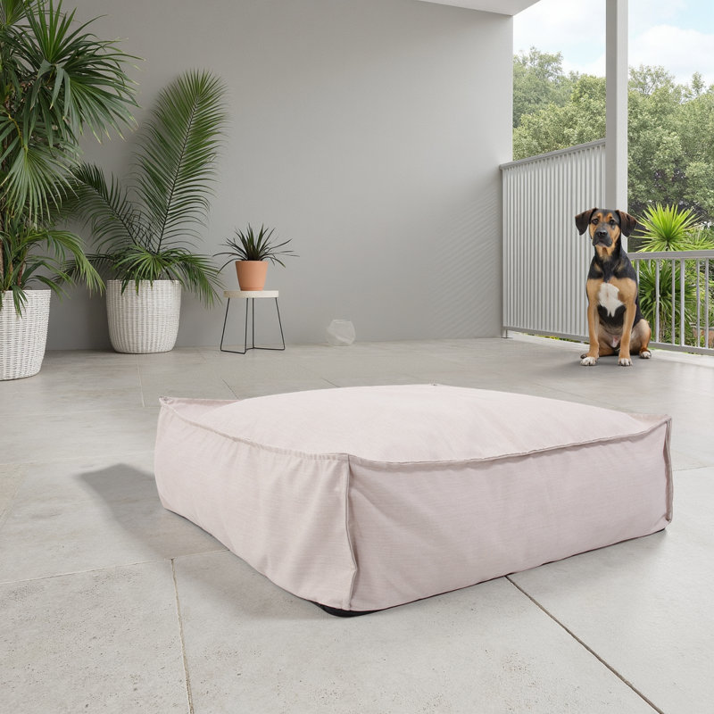 Repose-pieds d'extérieur avec coussin Albelo-Sire, Sable paysage marin
