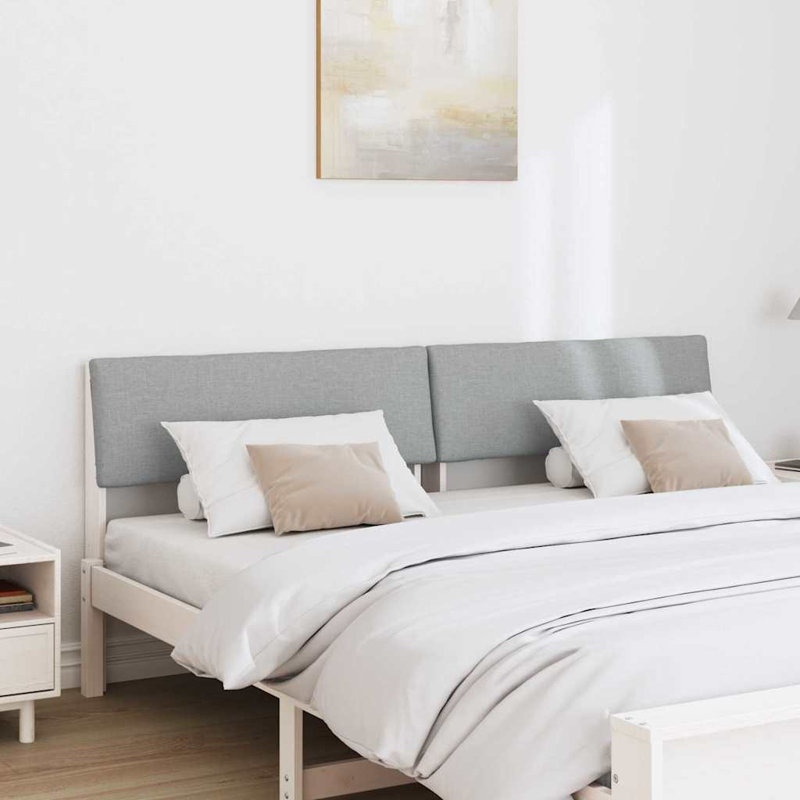 Solid Wood Headboard, King, Light Grey, White