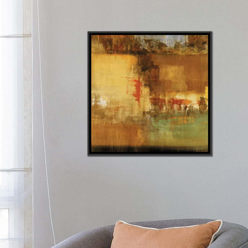 «Echo I», reproduction sur toile, H 18 po x l 18 po x P 1,5 po, Toile avec cadre noir, Pas de tapis