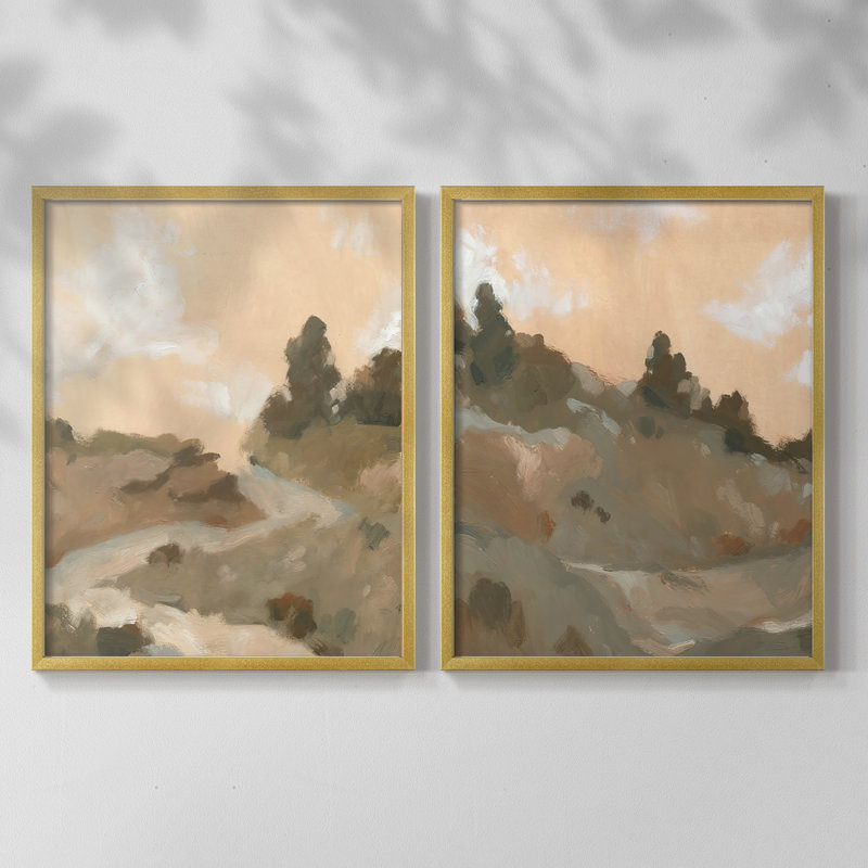 «Hillside Walking Path I», reproduction encadrée de qualité supérieure - prête à être accrochée - aucun clou requis - aucun clou requis