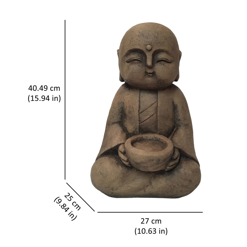 Jizo japonais avec bol assis Lucky lucky