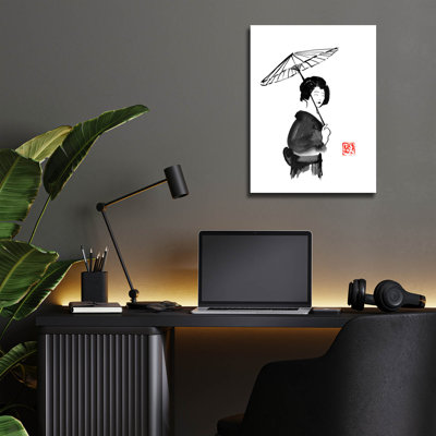 Epic Art «Geisha Umbrella» par Pechane, acrylique Gla «Geisha Umbrella» par Pechane