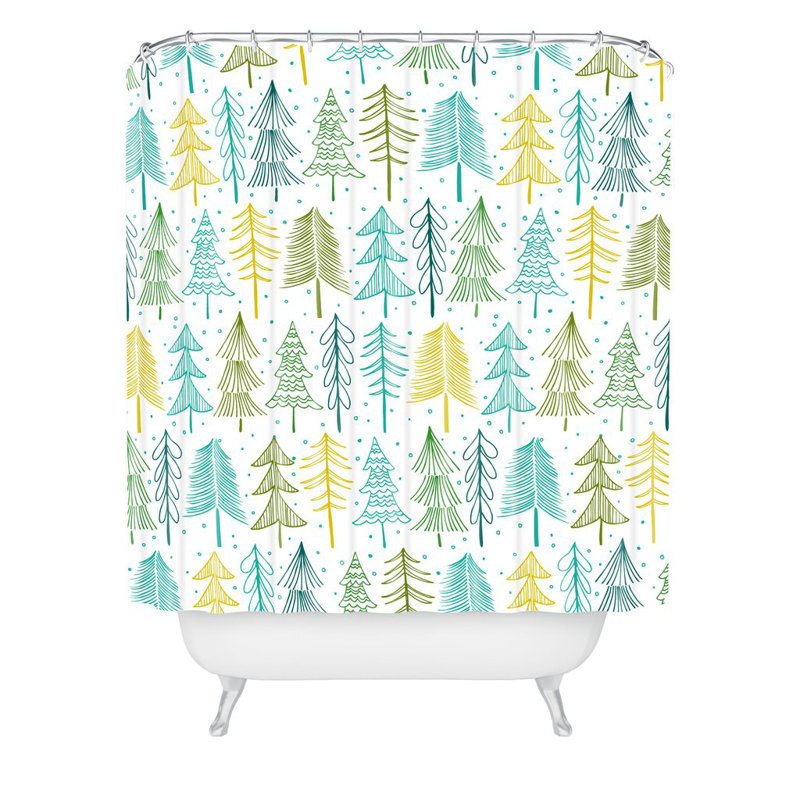Rideau de douche simple heather dutton oh christmas tree frost, H 72 po x l 69 po