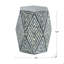 16 x 14 x 18 po, tabourets de jardin hexagonaux, table d'appoint unique Capiz, noir / blanc