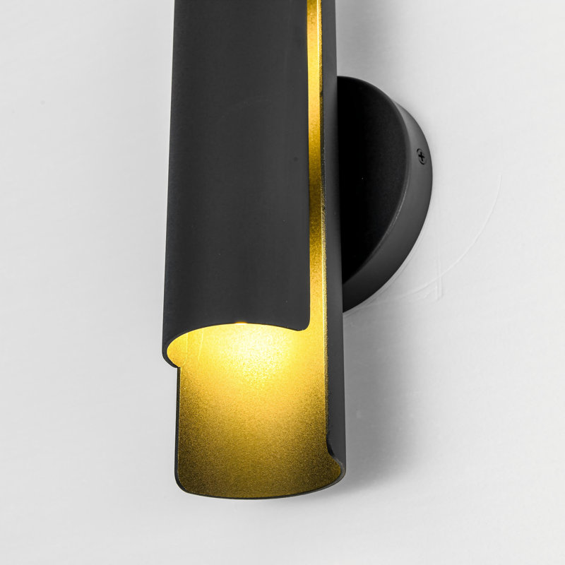 2-Light Modern Matte Black Wall Sconce