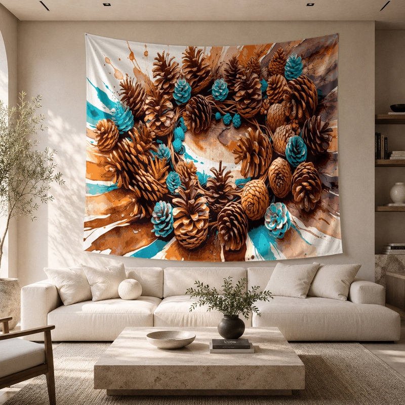 Tapisserie murale Southwestern Plants Pinecone 181, 26 po x 36 po