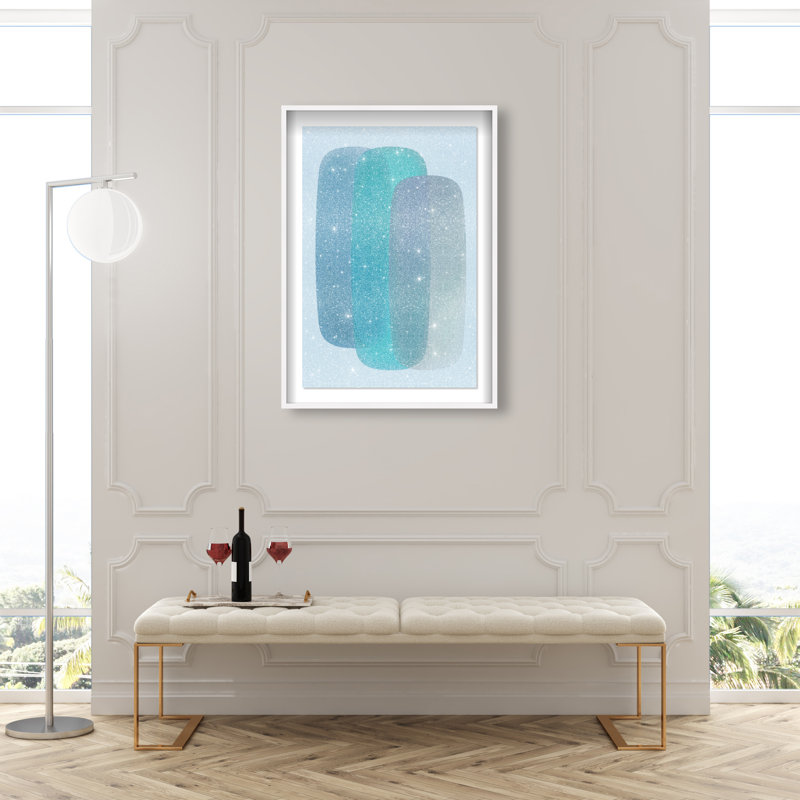 Teal Gradients Print by Oliver Gal, 16.5"H x 11.5"W, White Shadowbox