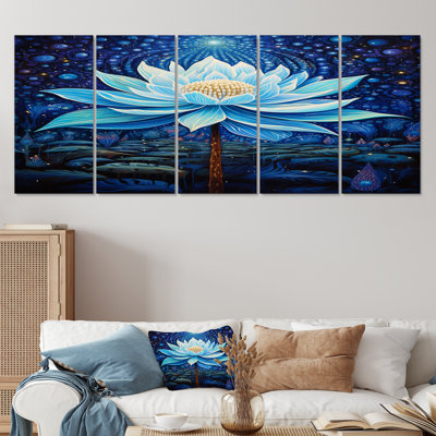 «Midnight Glory Peony Flower» - art mural pivoines pour le salon, 5 pièces
