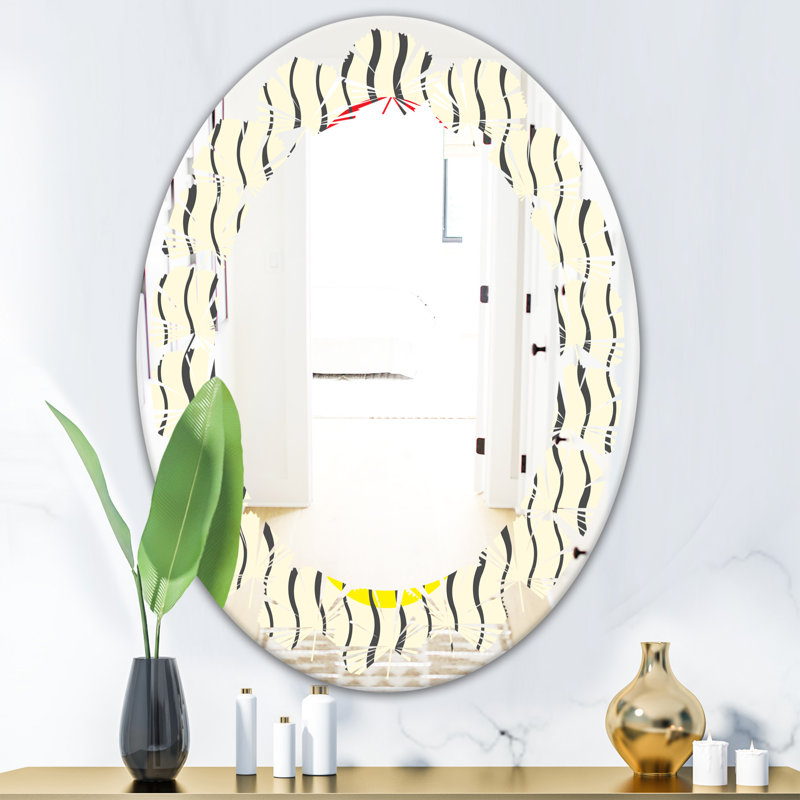 Miroir mural feuilles, H 31,5 po x l 23,7 po, Feuilles ondulées