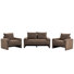 Upholstered Lounge Chair and Loveseat Sofa Set, Curved Armrest Fabric Seating Collection with Deep Cushions