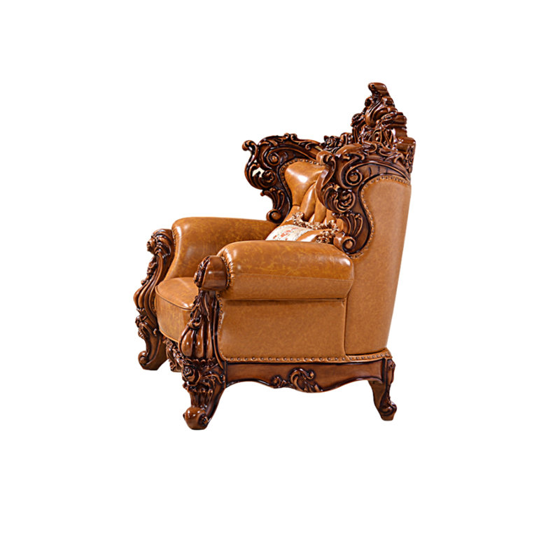 Living Room European Style Solid Wood Carving Sofa