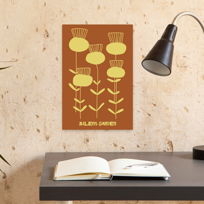 Impression d'art mural scandinave jardin botanique abstrait nature minimaliste moderne, 18" H x 12" W