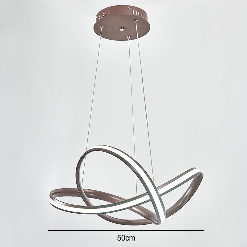 1 - Light Natural LED Chandelier Pendant, 120cm H X 50cm W X 50cm D