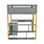 Lit mezzanine en bois avec armoire de rangement intégrée et cubes, bureau pliable-1156843145-1156843146