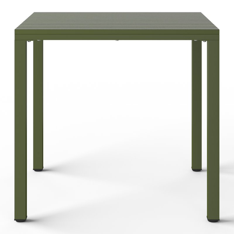 4-Person Outdoor Square Dining Set, Green