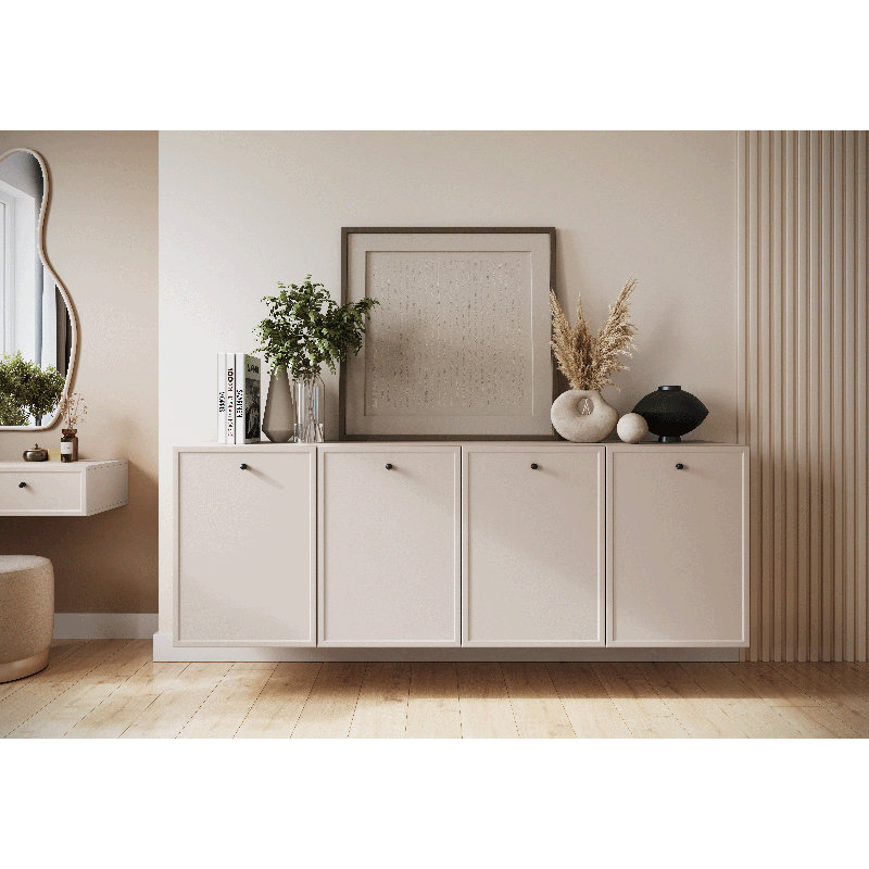 Bagga 200cm Sideboard, Cream/Beige/Black
