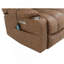 Fauteuil inclinable électrique en cuir Pacay Brown Aire Power avec fonction de levage, de chauffage et de massage