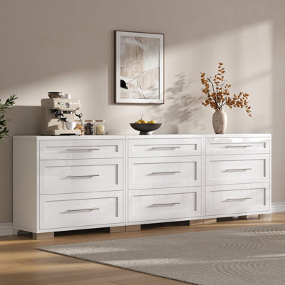 Bhhatu 94.5'' W 9 - Drawer Modular Storage Cabinet, White