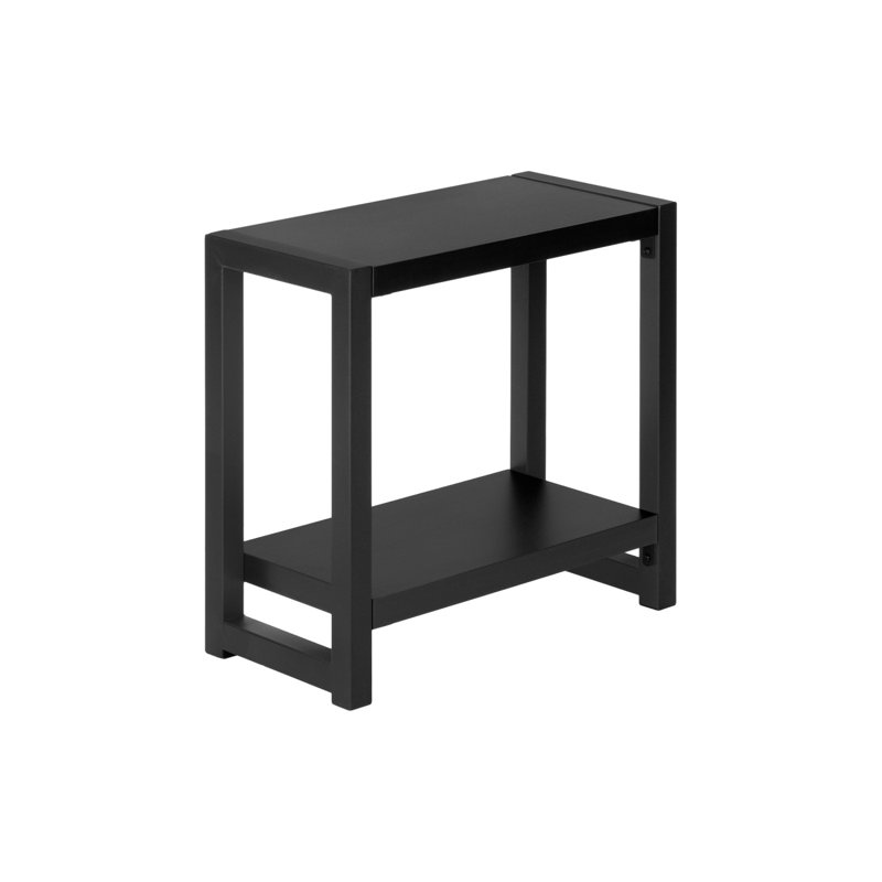 Brulotte Accent Table, Side, End, Narrow, Small, 2 Tier, Living Room, Bedroom, Metal, Laminate, Black