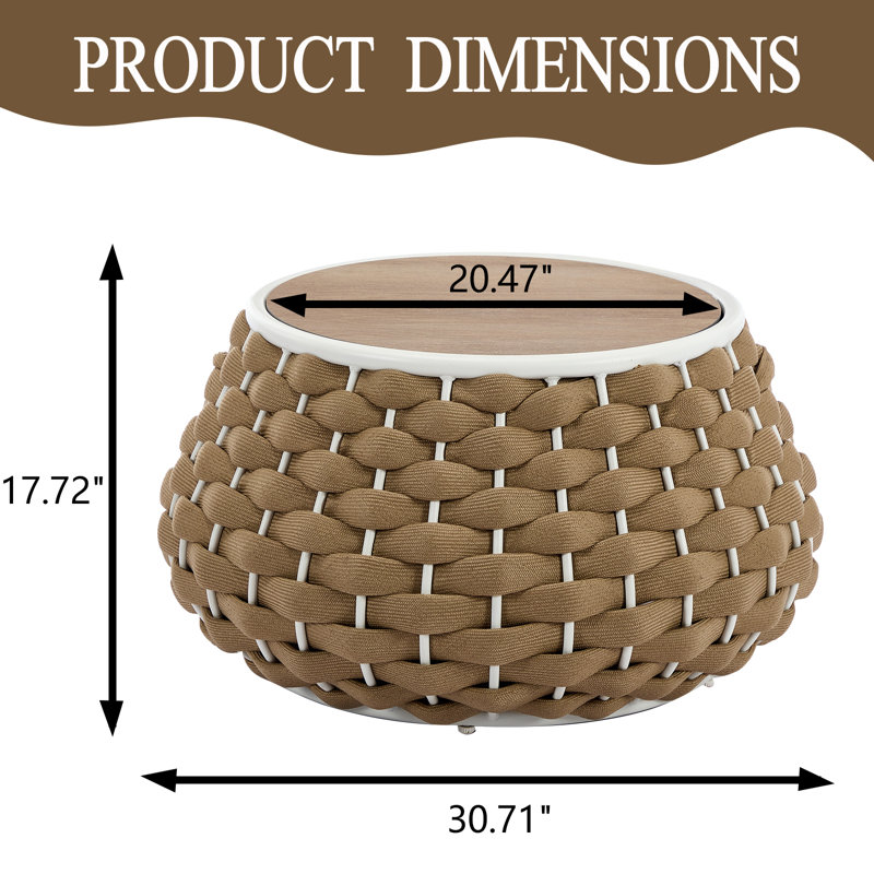Patio Round  Table, Brown