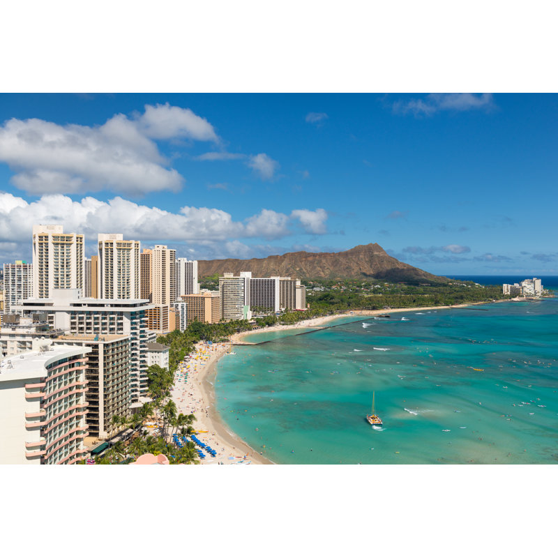 Waikiki Beach by SergiyN - Wrapped Canvas Print, 30cm H x 46cm W