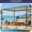 Pergola d'extérieur réglable en métal avec persiennes-104804874