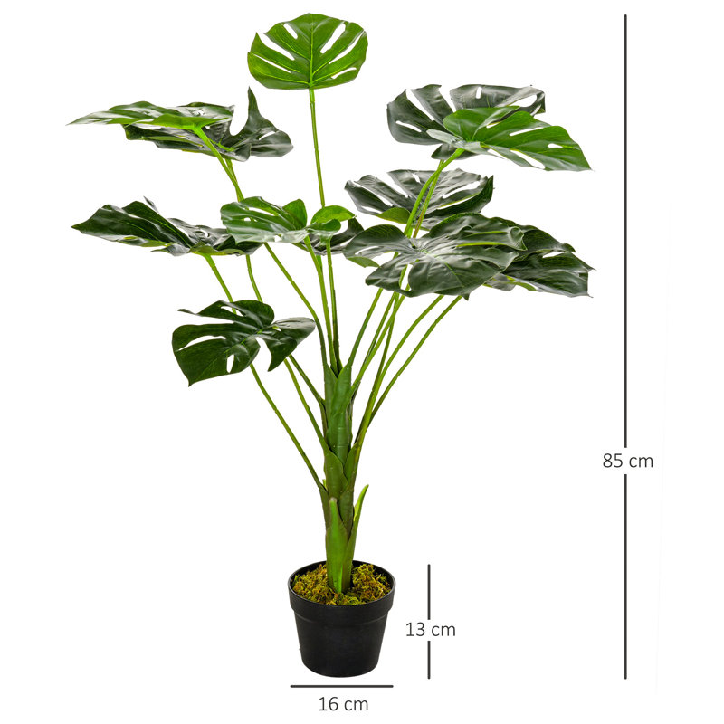 85cm Faux Foliage Plant in Cement Pot