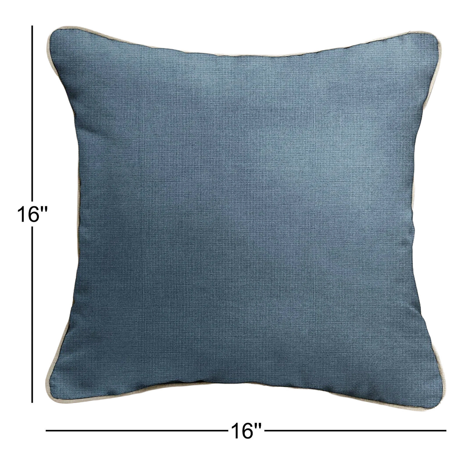 Jaclyn Sunbrella® Throw Pillow, 16" x 16", Natural/Blue