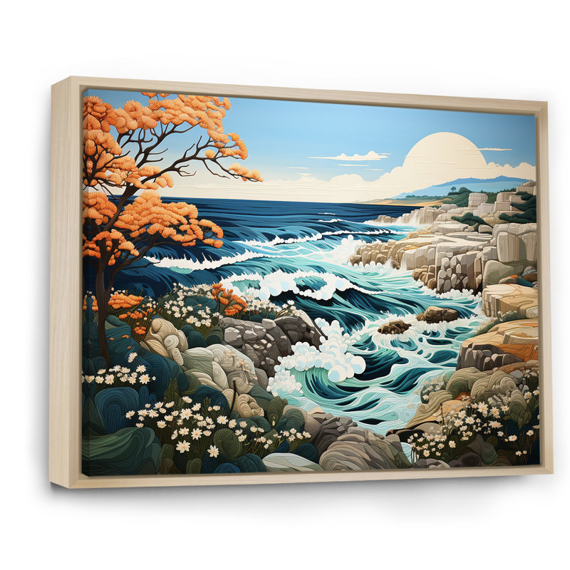 Paysage de plage sauvage III sur toile, H 12 po x l 20 po x P 1 po, Cadre naturel flottant