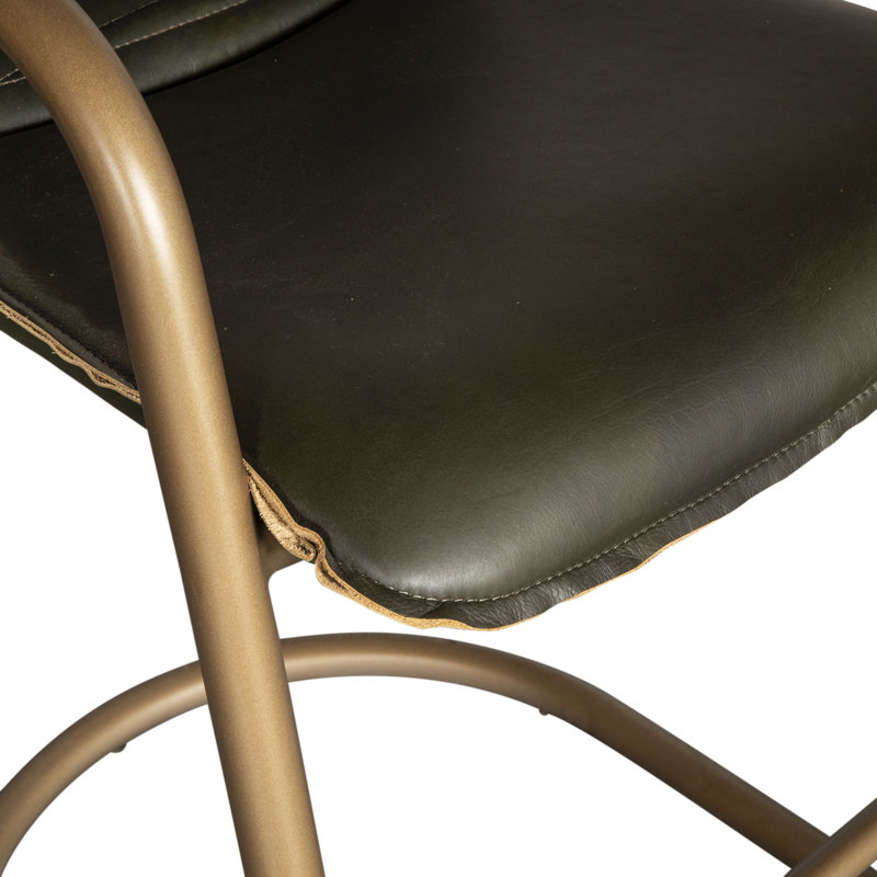 Chiavari Upholstered with Metal Frame, Emerald Green/Antique Gold, Counter Stool (26" Seat Height)
