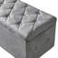 Ensemble de repose-pieds rectangulaire 1 pièce en velours court avec 2 repose-pieds (gris clair)