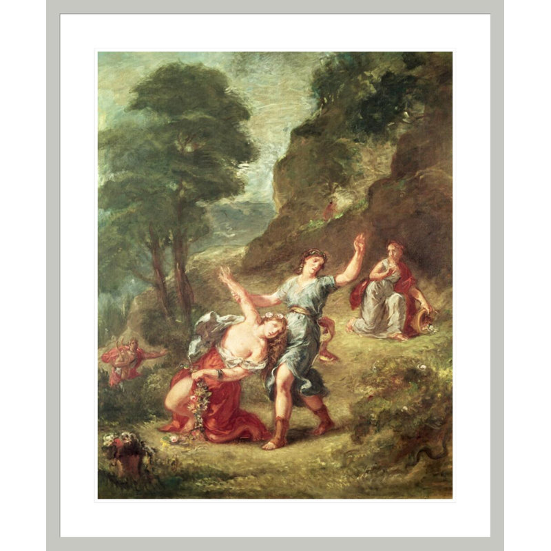 Orphée et Eurydice ressort d'une série des Quatre Saisons par Eugène Delacroix, impression giclée encadrée