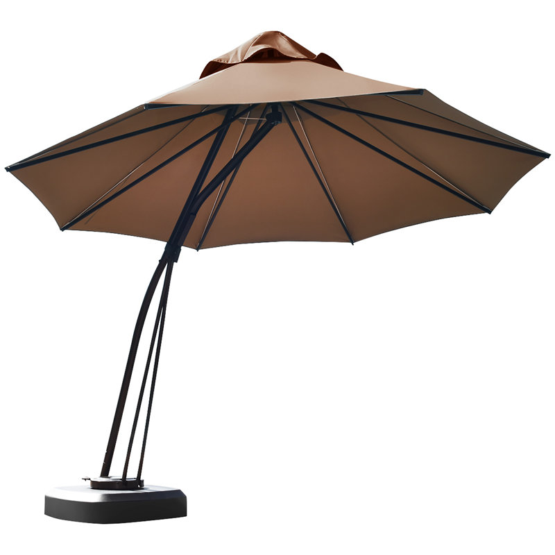 Parasol en porte-à-faux de 130 po Saira, Brun clair
