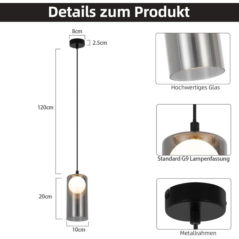 1 - Light Matte Black Cylinder Pendant