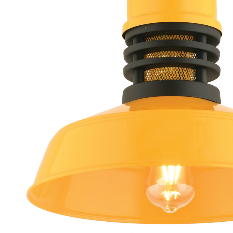 Elegant Adjustable Chandelier, Metal Body, 13.4 x 12.6 inches | Yellow Finish, Max 40W E27 Socket, Total Height 14.6 - 53.9 inches | Perfect for Dining Room & Living Spaces, Stylish & Functional Lighting Solution