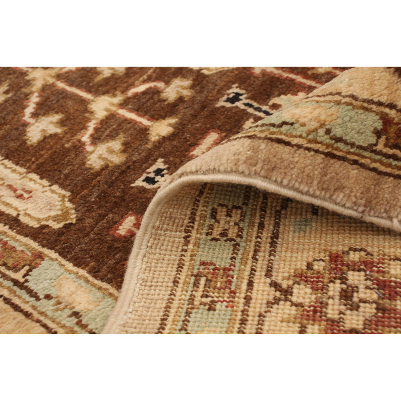 Tapis de zone en laine brun/beige 5 pi 1 po x 7 pi 9 po à la main one-of-a-kind-noué la 2010 chobi Adylin