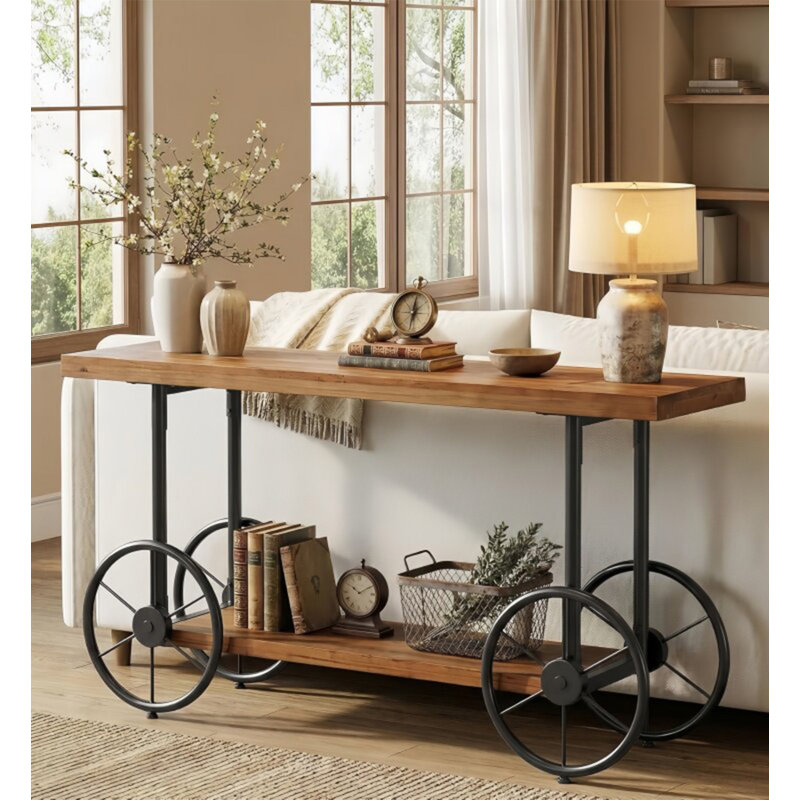 Meuble d'entrée intérieur rustique, 31.5" H x 39.37" W x 11.8" D